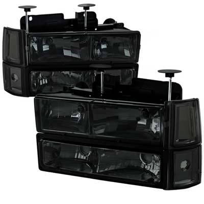 1994-98 Sierra Euro Headlight With Corner Lights And Bumper Lights Smoke