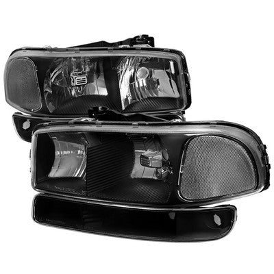 1999-06 GMC Sierra Headlight And Bumper Light Combo - Chrome Housing With Smoked Lens