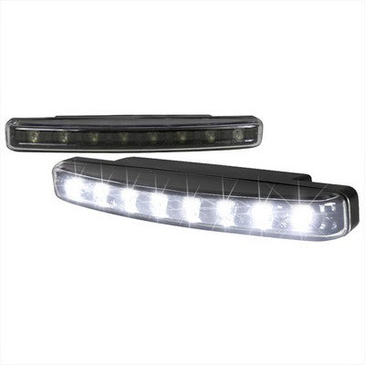 8 PIECES WHITE LED DRL WITH BLACK TRIM
