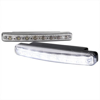 8 PIECES WHITE LED DRL WITH CHROME TRIM