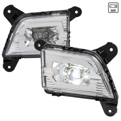 2019-23 Silverado Led Fog Lights With Chrome Housing And Clear Lens With Universal Wiring And Switch