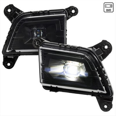 2019-23 Silverado Led Fog Lights With Chrome Housing And Smoked Lens With Universal Wiring And Switch