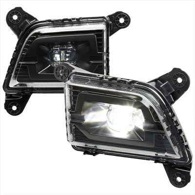 2019-2022 Chevrolet Silverado 1500/2020-2022 Silverado 2500HD/3500HD LED Fog Lights Kit (Matte Black Housing/Clear Lens)