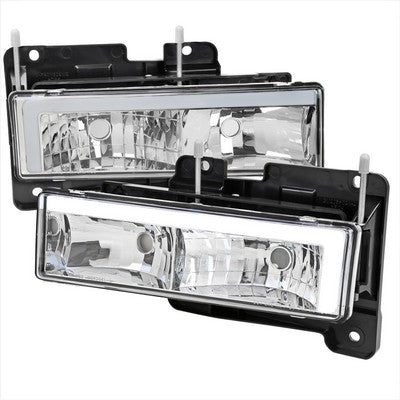 1988-98 Chevrolet C10 Gmc Ck Led Bar Style Head Lights With Chrome Housing And Clear Lens - Uses Stock Bulbs