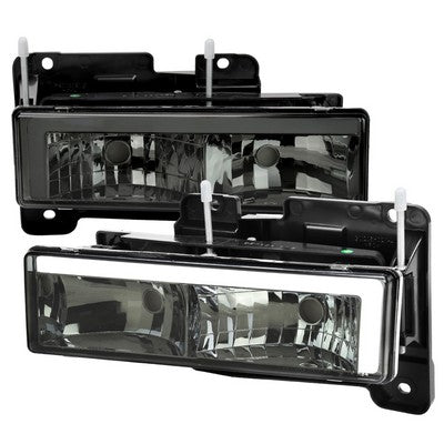 1988-98 Chevrolet C10 Gmc Ck Led Bar Style Head Lights With Chrome Housing And Smoked Lens - Uses Stock Bulbs