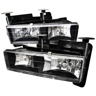 1988-98 Chev/GMC C/K Truck Black Euro Headlights
