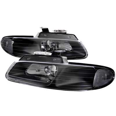 1996-00 Dodge Caravan Euro Headlights Black Housing