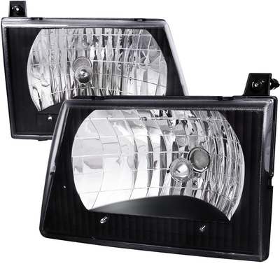 1992-06 Ford Econoline Euro Headlights, Black