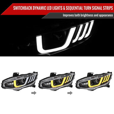2016-21 Honda Civic Drl Lt Bar Factory Oe Led Headlight Models