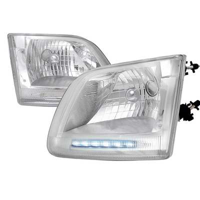 1997-03 F150 Euro LED Headlights, Chrome