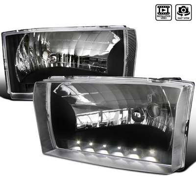 1999-04 Superduty Led Headlight Black Housing
