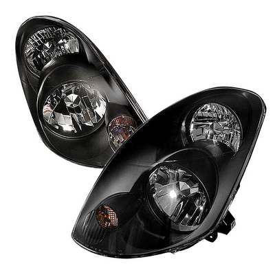 2003-04 Infiniti G35 4 Door Crystal Housing Headlights Black