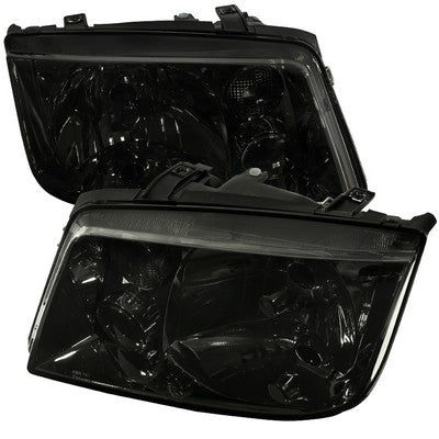 1999-04 VW Jetta Headlights Smoke With Fog Lights Hb5 Low Beam, No Bulbs Included