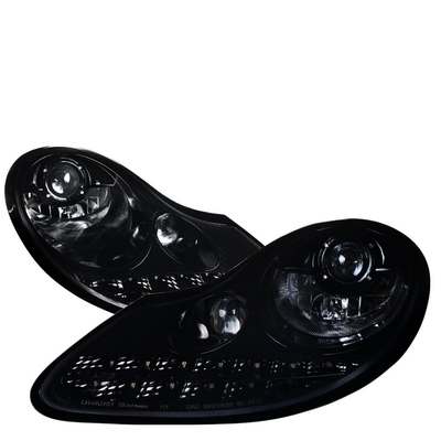 1997-04 Porche Boxter Projector Headlight- Glossy Black With Led Day Time Running Lights