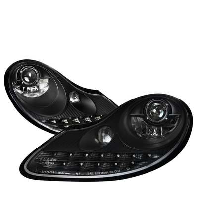 1997-04 Porche Boxter Projector Headlight-Black With Led Day Time Running Lights