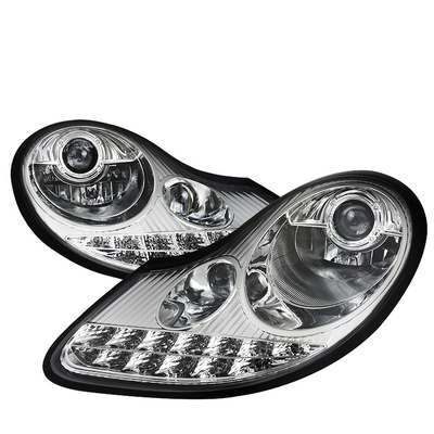 1997-04 Porsche 911 Projector Headlights- Chrome With Led Time Time Running Lights