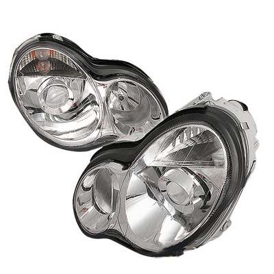 2001-05 MercedesBenz CClass W203 C Class Halo Projector Headlights Chrome