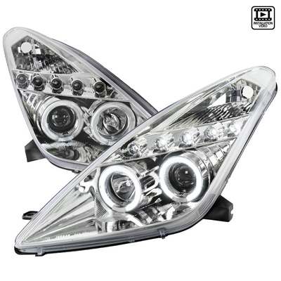 2000-05 Toyota Celica Dual Halo LED Projector Headlights, Chrome