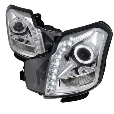 2003-07 Cadillac CTS Single Halo SMD LED Projector Headlights, Chrome