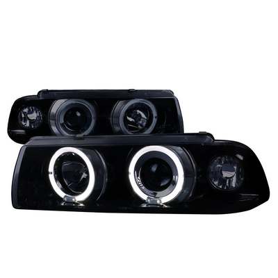 1992-98 Bmw E36 Halo Led Projector Glossy Black