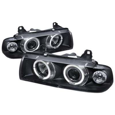 1992-98 Bmw E36 3 Series Halo Projector Headlight Black 2 Door Coupe
