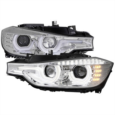 2012-15 BMW 3series F30 Projector Headlights Chrome Housing With Clear Lens