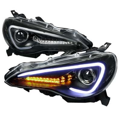 2012-14 Scion Frs Projector Headlight Black Housing With Led