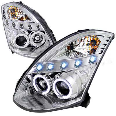 2003-07 Infiniti G35 2dr Chrome Housing Projector Headlight