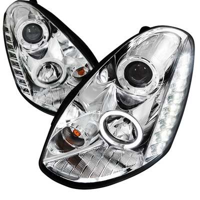 2005-06 Infiniti G35 4dr Projector Headlight Chrome Housing Sedan Model