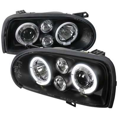 1993-98 VW Golf Halo Projector Headlight Black Housing
