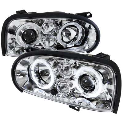 1993-98 VW Golf Halo Projector Headlight Chrome Housing