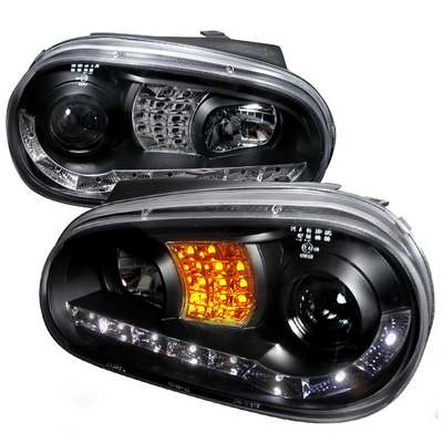 1999-05 VW Golf R8 Style Halo Led Projector With Led Signal Black