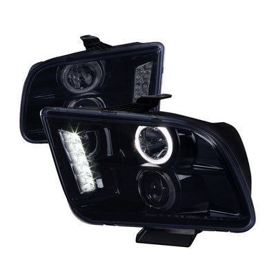 2005-09 Ford Mustang Light Bar Projector Headlights- Chrome Housing Clear Lens