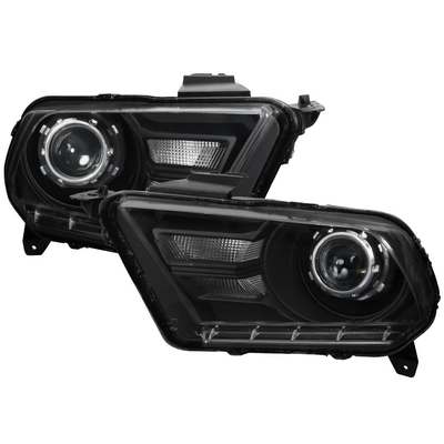 2010-14 Ford Mustang Retro Projector Headlights- Black