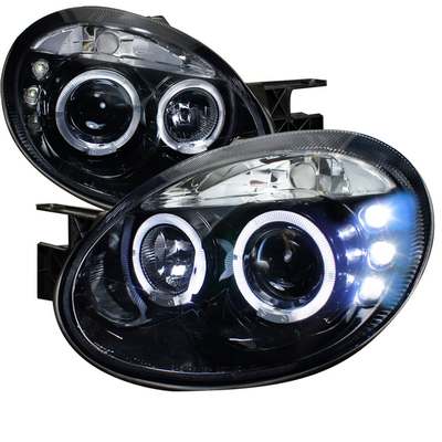 2003-05 Dodge Neon Halo Led Projector Gloss Black Housing With Smoked Lens