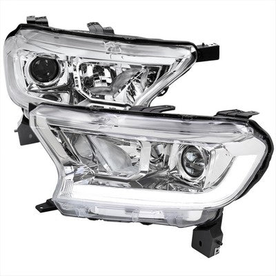 2019-23 Ranger Projector Headlights With Sequnetial Turn Signal Led Bar Chrome Housing And Clear Lens