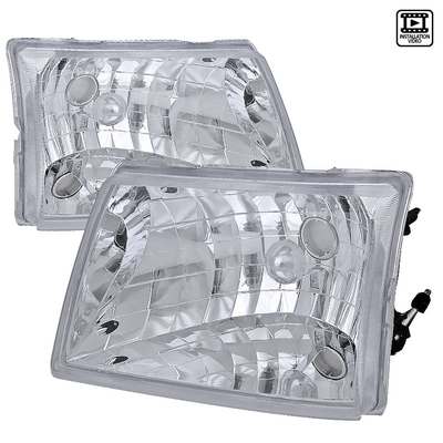 1998-00 Ford Ranger Euro Headlights, Chrome