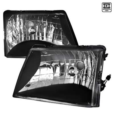 1998-00 Ford Ranger Euro Headlights, Black