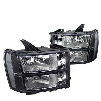 2007-13 Sierra Crystal Housing Headlights Black