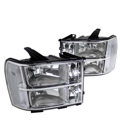 2007-13 Sierra Crystal Housing Headlights Chrome