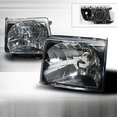 1997-99 Toyota Tacoma Crystal Housing Headlights Black