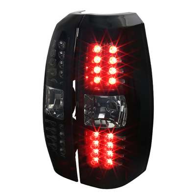 2007-12 Chevy Avalanche LED Tail Lights, Glossy Black Housing w/Dark Smoke Lens