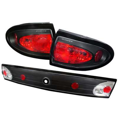 2003-05 Chevy Cavalier 3PC Black Rear Brake Tail Lights Center Trunk Piece