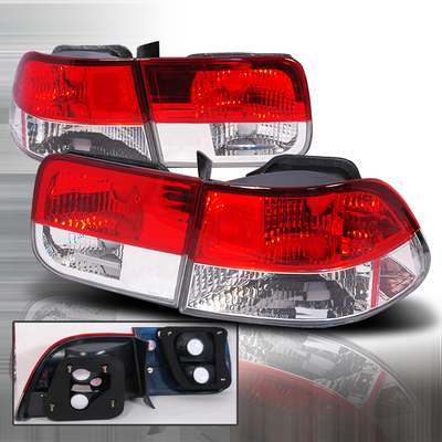 1996-00 Honda Civic Altezza Tail Lights Red Clear 2Dr