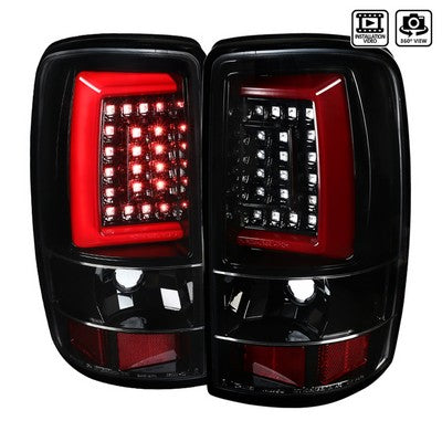 2000-06 GMC Denali Tahoe Led Bar Tail Lights- Glossy Black