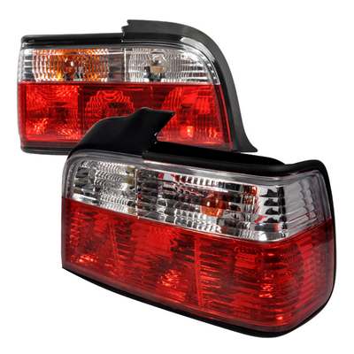 1992-98 Bmw E36 3 Series Tail Lights Red Clear 4 Door
