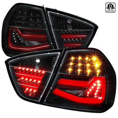 2006-08 Bmw E90 3 Series Sedan Only Led Tail Lights- Gloss Bk