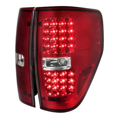 2009-14 F150 Pickup XL XLT Red LED Tail Lamps Rear Brake Lights Replacement