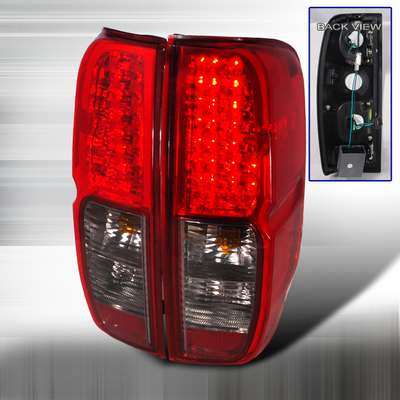 2005-12 Nissan Frontier Led Tail Lights Red Smoke