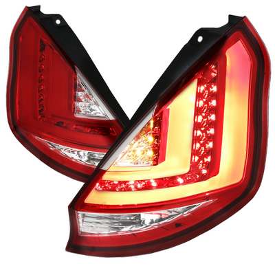 2011-13 Ford Fiesta Hatchback Red/Clear LED Tail Lights